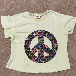Lucy Kids Peace Sign Tee - Light Green